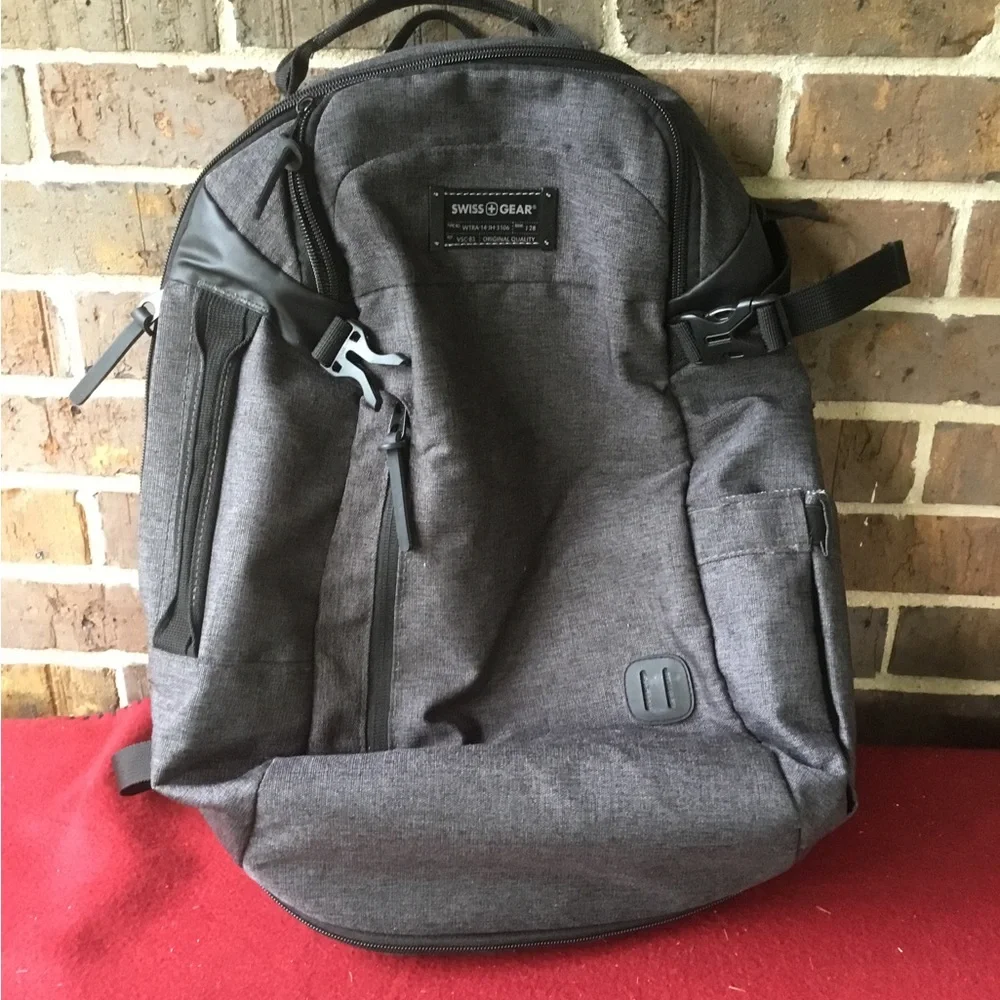 SwissGear Gray Heather Laptop Backpack with Black Accents